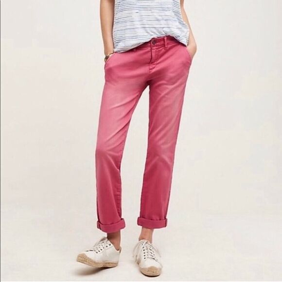 Pilcro x Anthropologie‎ Pink Hyphen Straight Jeans Size 32 - Picture 1 of 10